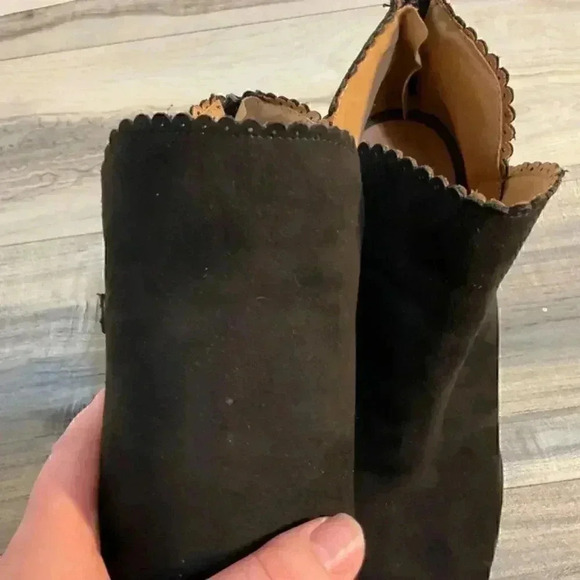 Maurice black peep toe black ankle boots size 8.5 - Picture 5 of 16